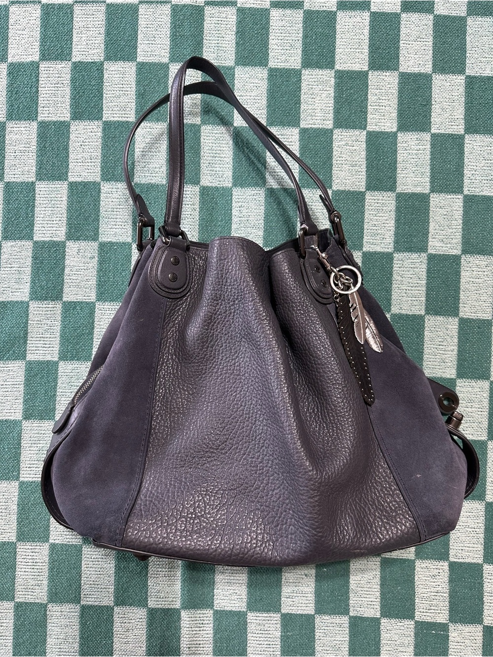 Coach Mixed Leather Edie 42 Shoulder Bag